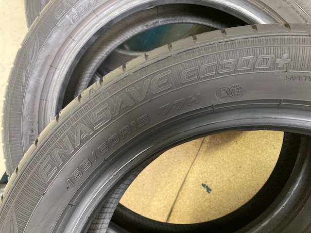 完売)(中古タイヤ)極上品 2022年製 ☆165/60R15 77H DUNLOP ENASAVE